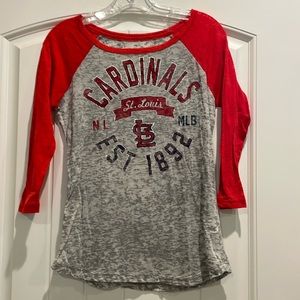 Women’s St. Louis Cardinal Burnout 3/4 Sleeve Tee - Size Small - EUC
